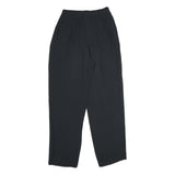 EMPORIO ARMANI Womens Viscose Blend Black Regular Leg Trousers W25 L29 Elegant