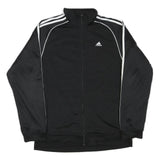 ADIDAS Mens Black & White Track Jacket M Polyester Blend Zip Athletic Sportswear