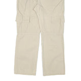 VENEZIA Mens Relaxed Beige Cotton Blend Cargo Trousers W34 L30 Casual Zip Fasten