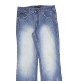 BLEND Mens Relaxed Blue Denim Medium Wash W33 L34 Jeans Zip Closure Casual