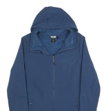 CHAMPION Womens Blue Jacket L Polyester Zip Hooded Plain Casual Light Outerwear