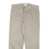 DOCKERS Mens Cotton Blend Beige Slim Straight Trousers W34 L28 Classic Zip