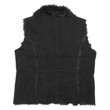 RELATIVITY Womens Black Faux Fur Trim Zip Jacket XL Polyester Blend Soft Warm