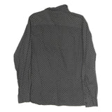 ALL SAINTS Mens Grey & White Printed Cotton Shirt M Casual Button-Up Long Sleeve