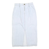 Womens Blue Cotton Straight Knee Length Denim Skirt Size S Zip Closure