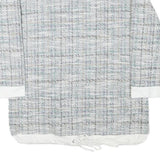 LIVIE Womens Grey & White Printed Top Long Sleeve Crew Neck S Polyester Blend