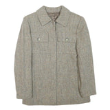 Womens Beige Wool Blend Button Jacket Size S Classic Fit Plain