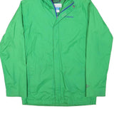COLUMBIA Boys Green Zip Jacket L Polyester Blend Hooded Outdoor Water Resistant