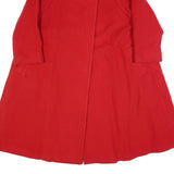 THUNDER BIRD Womens Red Wool Button Jacket S Plain Elegant Stylish