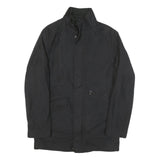 CALVIN KLEIN Mens Black Cotton Blend Zip Jacket M Plain Classic Casual Outerwear