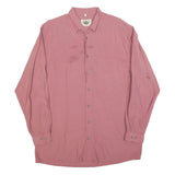 SAN CARLO Mens Rose Long Sleeve Shirt M Button Collar Polyester Blend Casual