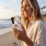 London Fog Sea Gems Samsung Galaxy S25 Case - Lifestyle photo showing phone case in use