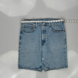 505 Levis Denim Shorts - 34W 10L Light Wash Cotton