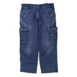 Carhartt Cargo Trousers - 36W 32L Blue Cotton Blend