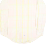 RALPH LAUREN Mens White & Yellow Cotton Check Shirt L Classic Button-Down Collar