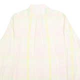 RALPH LAUREN Mens White & Yellow Cotton Check Shirt L Classic Button-Down Collar
