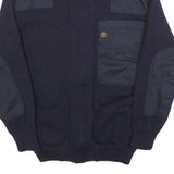 DER KLASSIKER Mens Navy Plain Wool Jumper Full Zip Regular M Classic Style