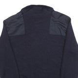DER KLASSIKER Mens Navy Plain Wool Jumper Full Zip Regular M Classic Style