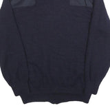 DER KLASSIKER Mens Navy Plain Wool Jumper Full Zip Regular M Classic Style