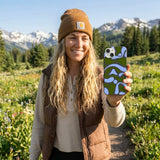 Black Curve and Flow iPhone 14 Case - Lifestyle photo showing phone case in use