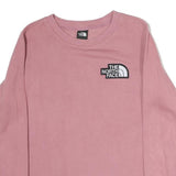 THE NORTH FACE Womens Pink Crew Neck M Cotton Logo Sweatshirt Long Sleeve