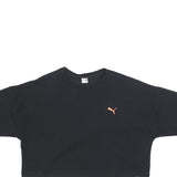 PUMA Womens Black & Orange Graphic T-Shirt L Short Sleeve Crew Neck Crop Top