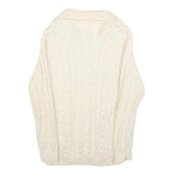 Womens Cream Plain Chunky Knit Full Zip Jumper Cable Knit S Zip Cardigan