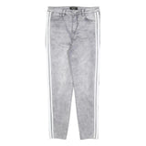 DIESEL Womens Slim Grey Denim Jeans W30 L28 Stripe Detail Zip Closure