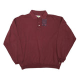 SWITCHER Mens Maroon Polo Collar L Cotton Blend Casual Sweatshirt Pullover