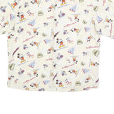 DISNEY Mens White & Multicolour Casual Shirt L Cotton Walt Disney World Graphic