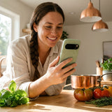 Sage Green Lushy Leaves Google Pixel 10/10 Pro Case - Lifestyle photo showing phone case in use