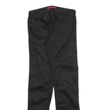 HUGO BOSS Mens Slim Black Cotton Blend Trousers W30 L34 Zip Closure