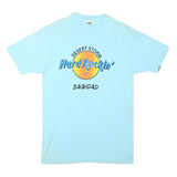 ANVIL Mens Blue Hard Rockin' Graphic T-Shirt L Short Sleeve Crew Neck Cotton