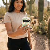 Sage Green Daisy Google Pixel 10/10 Pro Case - Lifestyle photo showing phone case in use