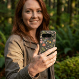 Black Fairy Forest Google Pixel 10/10 Pro Case - Lifestyle photo showing phone case in use