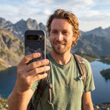 Black Night Panorama Google Pixel 10/10 Pro Case - Lifestyle photo showing phone case in use