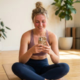 Seashell Petal Burst iPhone 17 Pro Case - Lifestyle photo showing phone case in use