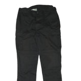 Black Mens Cotton Blend Regular Straight Trousers W32 L32 Cargo Pocket Zip