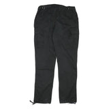 Black Mens Cotton Blend Regular Straight Trousers W32 L32 Cargo Pocket Zip