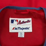 Philadelphia Phillies Majestic Mlb Baseball Jacket - XL Red Polyester