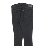 LEVI'S 711 Womens Slim Black Denim Raw Cotton Blend W30 L30 Skinny Jeans