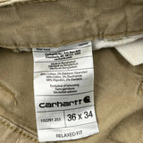 Carhartt Carpenter Trousers - 35W 32L Khaki Cotton
