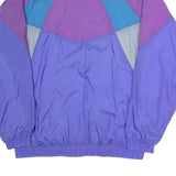 ADIDAS Mens Purple & Blue Colourblock Track Jacket M Polyester Athletic Zip