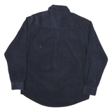 CANDA Mens Navy Blue Cotton Blend Shirt L Long Sleeve Button Closure Casual
