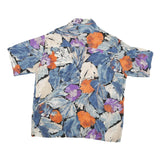 BONNEY & GORDAN Mens Blue & Orange Floral Pattern Shirt L Lightweight Summer