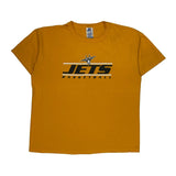 Jets Basketball Russell Athletic Graphic T-Shirt - Medium Yellow Cotton Blend