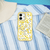 Clear Golden Bloom iPhone 17 Case With Sunbeam Ridge (MagSafe included) - Lifestyle photo showing phone case in use