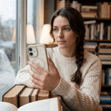 Clear Tulip Dune iPhone 17 Pro Case With London Fog Ridge (MagSafe included) - Lifestyle photo showing phone case in use