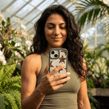 Clear Jaguar Stars iPhone 17 Case With Noir Ridge (MagSafe included) - Lifestyle photo showing phone case in use