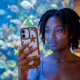 Clear Jaguar Stars iPhone 17 Case With Noir Ridge (MagSafe included) - Lifestyle photo showing phone case in use